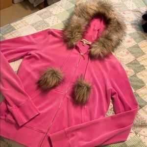 Juicy Couture faux fur velour hoodie